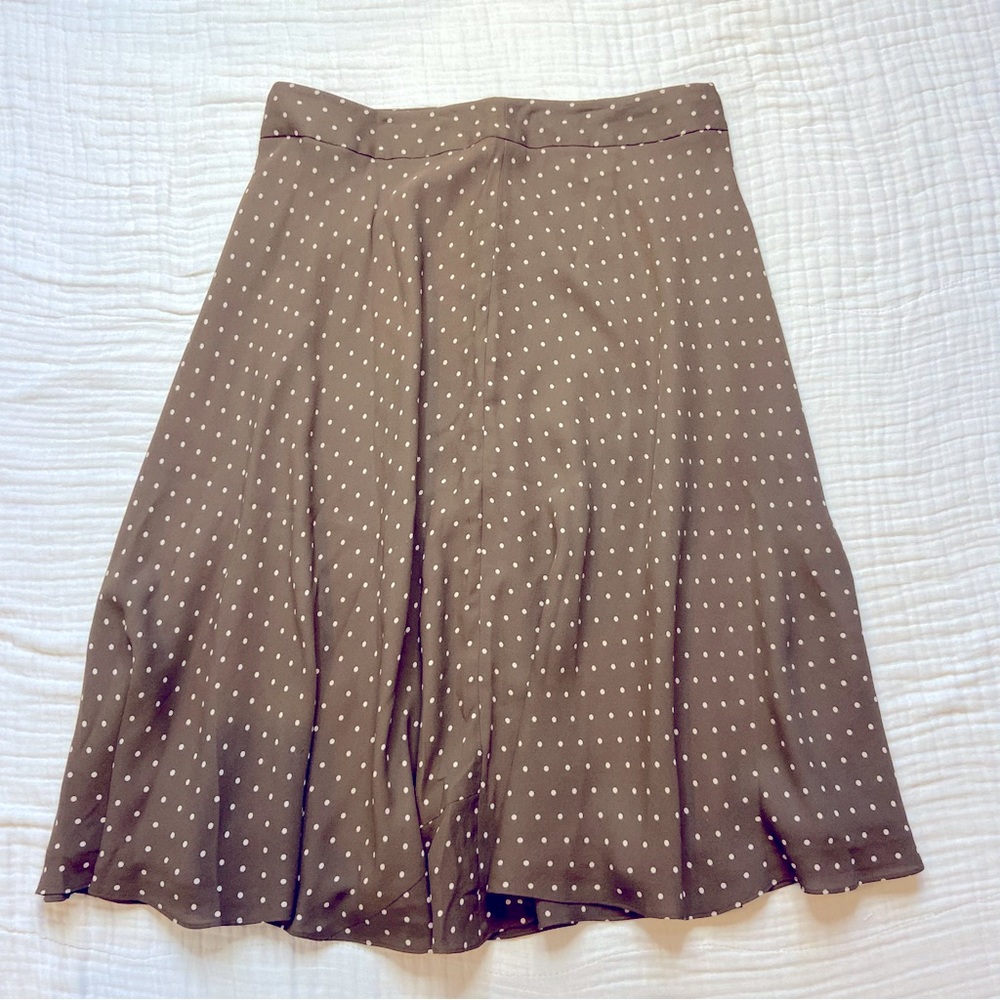 VINTAGE Jones New York 90s Silk SKIRT Y2K Polka Dot Pretty Woman